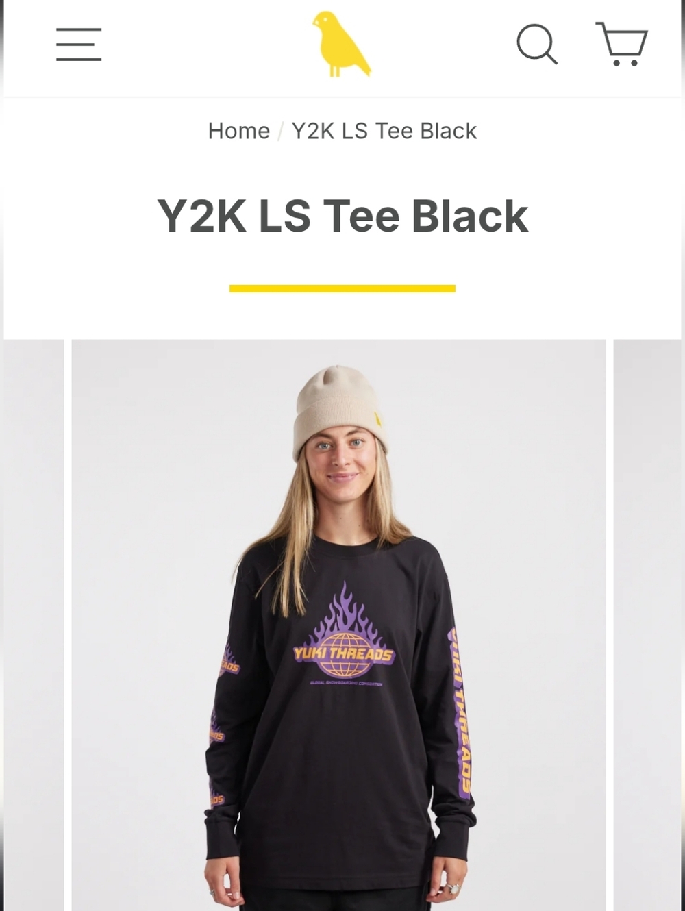 Yuki Threads Y2K LS Tee Black